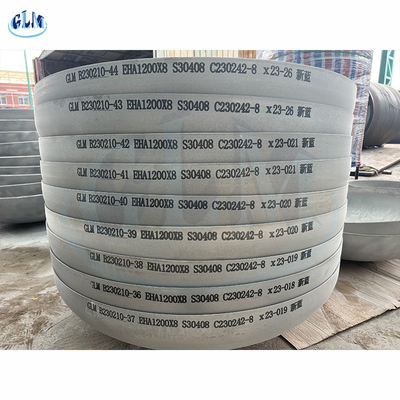 S30408 Thép không gỉ Đầu bể hình elip 1200mm Diameter 18mm Thickness